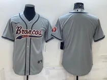 Men's Denver Broncos Blank Grey Baseball Nike Jersey