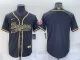 Men's Denver Broncos Black Gold With Patch Baseball Jersey