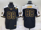 Men's Dallas Cowboys #88 CeeDee Lamb Black Gold Thanksgiving With Patch Jersey