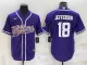 Men's Minnesota Vikings #18 Justin Jefferson Purple Baseball Nike Jersey