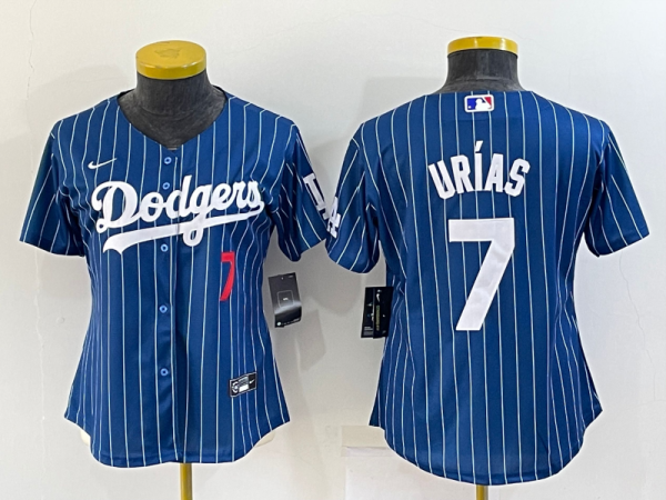 MLB Women Los Angeles Dodgers #7 Julio Urias Blue Jersey