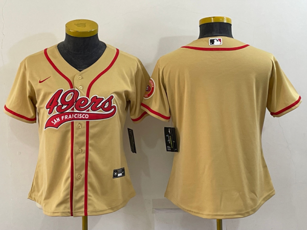 Women San Francisco 49ers Blank Gold Baseball Jersey