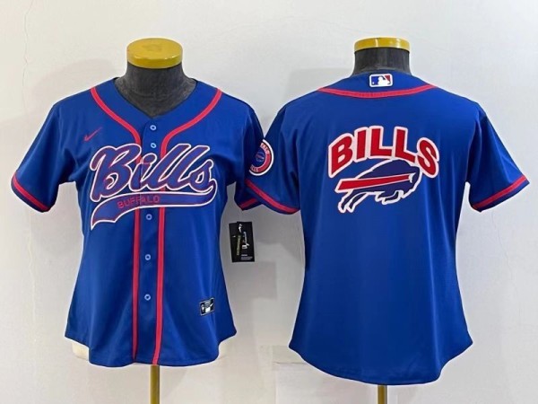 Women Buffalo Bills Blank Royal Blue Baseball Nike Jersey