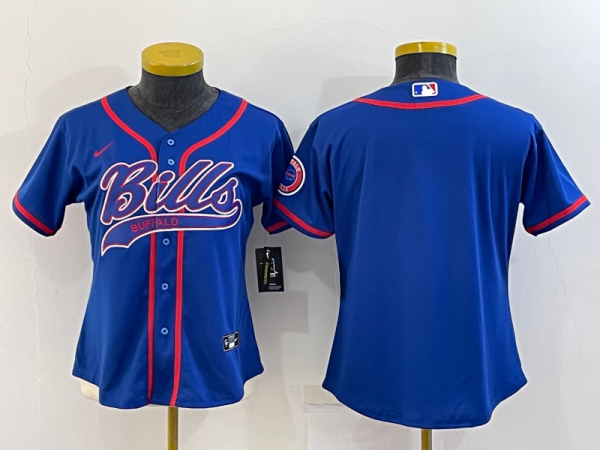 Women Buffalo Bills Blank Royal Blue Baseball Nike Jersey