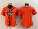 Women Denver Broncos Blank Orange Baseball Nike Jersey