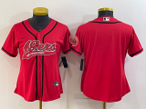 Women San Francisco 49ers Blank Red Baseball Jersey