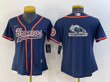 Women Denver Broncos Blank Blue Baseball Nike Jersey