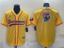 Men's Tampa Bay Buccaneers Yellow Team Big Logo With Patch Baseball Nike Jersey