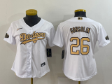 Women MLB Los Angeles Dodgers #26 Gonsolin 2022 White City Connect Jersey