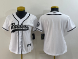 Women Las Vegas Raiders Blank White Baseball Nike Jersey