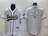 Men's New Orleans Saints White Team Big Logo With Patch Baseball Nike Jersey