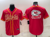 Men's Kansas City Chiefs Red Team Big Logo With Patch Baseball Nike Jersey