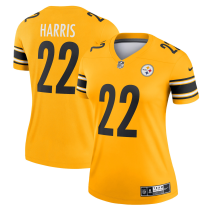 Women Pittsburgh Steelers #22 Najee Harris Gold Inverted Legend Limited Jersey