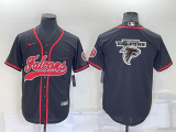 Men's Atlanta Falcons Black Team Big Logo With Patch Baseball Nike Jersey