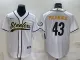 Men's Pittsburgh Steelers #43 Polamalu White Baseball Jersey