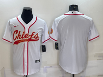 Men's Kansas City Chiefs Blank White  Baseball Nike Jersey