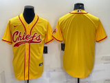 Men's Kansas City Chiefs Blank Yellow Baseball Nike Jersey