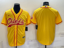 Men's Kansas City Chiefs Blank Yellow Baseball Nike Jersey