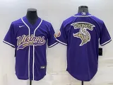 Men's Minnesota Vikings Purple Team Big Logo With Patch Baseball Nike Jersey
