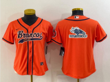 Women Denver Broncos Orange Team Big Logo With Patch Baseball Nike Jersey