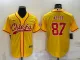 Men's Kansas City Chiefs #87 Travis Kelce Yellow Baseball Nike Jersey