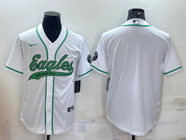 Men's Philadelphia Eagles Blank White Baseball Nike Jersey