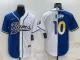 Men's Los Angeles Rams #10 Cooper Kupp Blue/White Split Baseball Nike Jersey