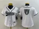 Women Las Vegas Raiders White Team Big Logo With Patch Baseball Nike Jersey