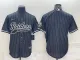 Men's Las Vegas Raiders Blank Black/White Strips Baseball Jersey