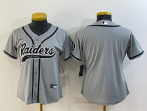 Women Las Vegas Raiders Blank Grey Baseball Jersey