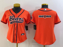 Women Chicago Bears Orange Team Big Logo With Patch Baseball Nike Jersey