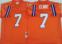 NFL Denver Broncos #7 Elway Orange Throwback New Style Jersey