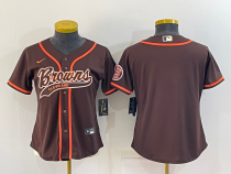 Women Cleveland Browns Blank Brown Baseball Nike Jersey