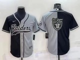 Men's Las Vegas Raiders Blank Black/Grey Split With Patch Nike Jersey