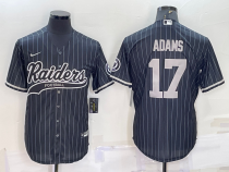 Men's Las Vegas Raiders #17 Davante Adams Black With Patch Baseball Nike Jersey