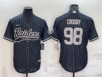 Men's Las Vegas Raiders #98 Maxx Crosby Black With Patch Baseball Nike Jersey