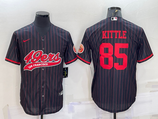 Men's San Francisco 49ers #85 George Kittle Black Baseball Nike Jersey