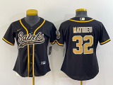 Women New Orleans Saints #32 Tyrann Mathieu Black Baseball Nike Jersey