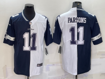 Men's Dallas Cowboys #11 Micah Parsons Navy/White Split Vapor Untouchable Limited Jersey