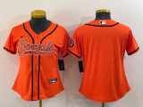 Women Cincinnati Bengals Blank Orange Baseball Jersey