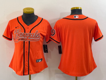 Women Cincinnati Bengals Blank Orange Baseball Jersey