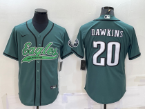 Men's Philadelphia Eagles #20 Brian Dawkins Green Baseball Nike Jersey
