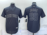 MLB New York Yankees #99 Aaron Judge Black Pitch Black Fashion Jersey