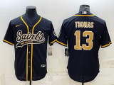 Men's New Orleans Saints #13 Michael Thomas Black Baseball Nike Jersey