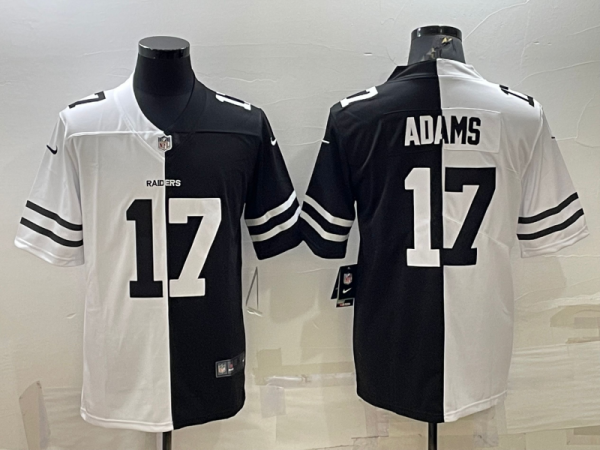 Men's Las Vegas Raiders #17 Davante Adams Black/White Split Vapor Untouchable Limited Jersey