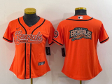 Women Cincinnati Bengals Orange Team Big Logo With Patch Baseball Nike Jersey