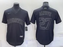 MLB Houston Astros #27 Jose Altuve Black Pitch Black Fashion Jersey
