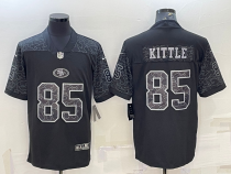 Men's San Francisco 49ers #85 George Kittle Black Reflective Limited Jersey