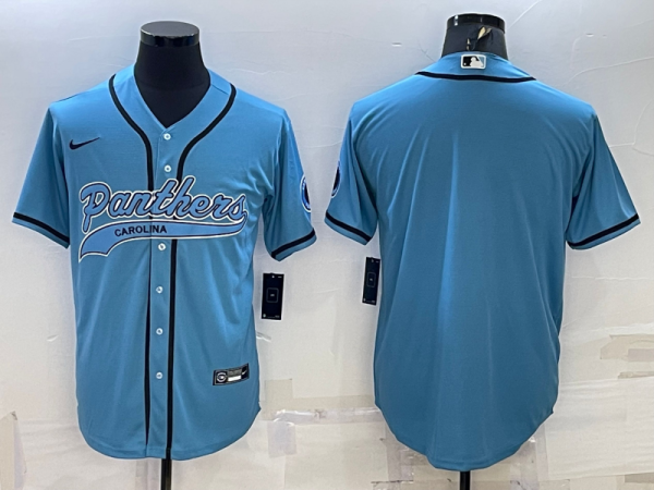 Men's Carolina Panthers Blank Blue Baseball Nike Jersey