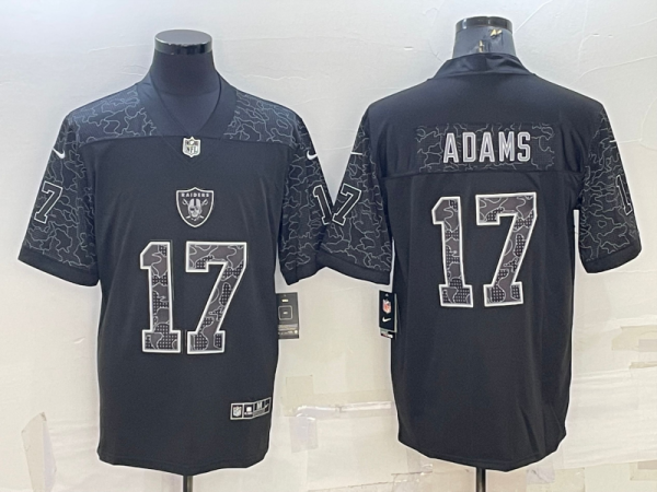 Men's Las Vegas Raiders #17 Davante Adams Black Reflective Limited Jersey